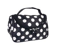 Giwnhvx Black Zipper Cosmetic Bag Toiletry Bag Make-up Bag Hand Case Bag with Dot Patterns