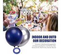 Giwnhvx Blue and Silver Balloons, 67pcs 12 Inch Blue and Silver Gathering Balloons for Birthday, Graduation