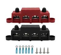 Giwnhvx Busbar Box Plate 250A 4 Terminals High Current Busbar Cable Box Auto Max Connection Amplifier Power Box Parts Red M10