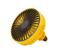 Giwnhvx Car Fan with Ambient Light 12V-24V USB Car Fan 3 Wind Speed A/C Vent Clip Fan 360 Degree Rotatable Portable Fan Yellow
