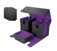 Giwnhvx Card Storage Box for 200+ Cards, Card Deck Case, Card Organizer with 4 Dividers