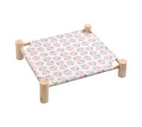Giwnhvx Cat and Dog Hammock Bed Wooden Cat Hammock Elevated Cooling Bed Detachable Portable Indoor Outdoor Pet Bed Suitable A