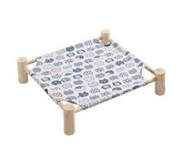 Giwnhvx Cat and Dog Hammock Bed Wooden Cat Hammock Elevated Cooling Bed Detachable Portable Indoor Outdoor Pet Bed Suitable F
