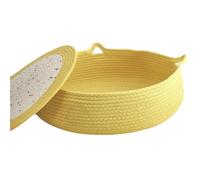 Giwnhvx Cat Kennel, Small Pet Round Cotton Rope Kennel, Small House, Easy to Clean Dog Kennel and Cat Kennel in Summer Yellow