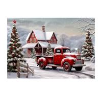 Giwnhvx Christmas Background Cloth New Year Vintage Red Truck Children Photo Studio Photography Background Cloth,I Easy to Use