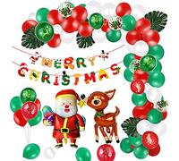 Giwnhvx Christmas Balloon Arch Garland Kit, Red Green Christmas Latex BalloonsTool Set Great for Christmas Party Decorations