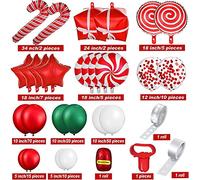 Giwnhvx Christmas Latex Aluminum Film Balloon Chain Set New Year Theme Holiday Party Decoration Gift Background Decoration
