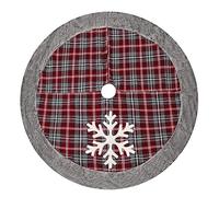 Giwnhvx Christmas Red and Black Check Tree Skirt Decorations Christmas Tree Snowflake Tree Bottom Apron Venue Decor