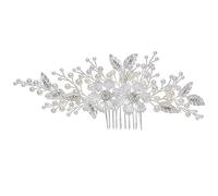 Giwnhvx Crystal Pearl Hair Combs Leaf Floral Hairpin Bridal Beads Headband Tiaras Wedding Jewelry Accessories for Bride Statement