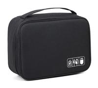 Giwnhvx Digital Data Cable Storage Bag Portable Multi-Functional Electronic Accessories Storage Bag,Black