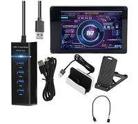 Giwnhvx DIY Computer Display 3.5 Inch IPS Screen Temperature Monitoring Display CPU GPU RAM 4PIN 2.54 Pin Cable for AIDA64