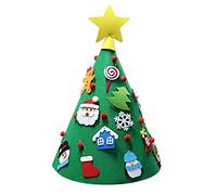 Giwnhvx DIY Felt Christmas Tree Pendant Xmas Kids Toy Christmas Tree Hanging Ornament Santa Claus Bell Decor Xmas Children Gift