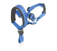 Giwnhvx Dog Mouth Muzzles Anti Bark Dog Collar Breathable Dog Training Tool Nylon Muzzle Set with Reflective Strips Easy to Use, L-Blue