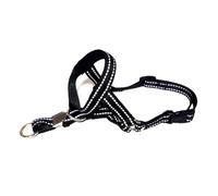 Giwnhvx Dog Mouth Muzzles Anti Bark Dog Collar Breathable Dog Training Tool Nylon Muzzle Set with Reflective Strips Easy Install Easy to Use, L-Black
