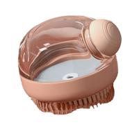 Giwnhvx Dog Shower Brush Pet Dog Grooming Massage Bath Cleaning Brush with Shampoo Dispenser for Long Hair Dogs and Cats,Pink