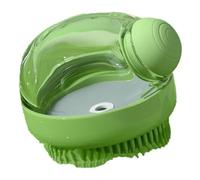 Giwnhvx Dog Shower Brush Pet Dog Grooming Massage Bath Cleaning Brush with Shampoo Dispenser for Long Hair Dogs and Cats,Green