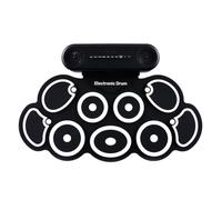 Giwnhvx Electronic Drum Set USB Roll-Up Silicon Drums Pad Digital Foldable Electric Portable Hand Practice with Pedal