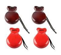 Giwnhvx Flamenco Dance Orff Percussion Instrument Rap Hardwood Spanish Castanets Red & Brown