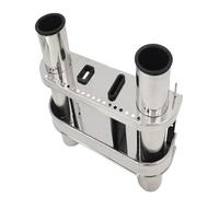 Giwnhvx Flush Mount Fishing Rod Holder 2 Tube Link Rod Holder Marine Stainless Steel Fishing Pole Stand Fishing Accessory Tool