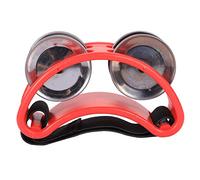 Giwnhvx Foot Tambourine Percussion with Steel Jingles for Cajon & Guitar Players red