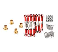 Giwnhvx for 144001 1/14 Metal Linkage Servo Pull Rod Steering Tie Rod Set,Red & 4WD Metal Chassis 6X5.2 Flange Bushing