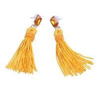 Giwnhvx Generous Big Long Drop Earrings Dangle Beaded Stud Tassel Earring (Yellow)