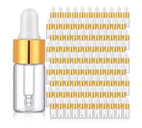 Giwnhvx Glass Dropping Bottles Mini Essential Oil Dropper Bottles Empty Sample Vials with Cap Tiny Storage Jars 3 Ml
