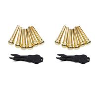 Giwnhvx Guitar Bridge Pins 12pcs Copper Endpin 6 String Pegs with Electric Acoustic Guitar Replacement Parts