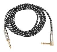 Giwnhvx Guitar Cable 10FT Instrument Cables Electric Guitar Amp Cord 1/4 Inch Gold-Plated Jack 6.35MM Cable with Braided Net