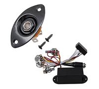 Giwnhvx Guitar Jack Plate 30 Oval Indented Guitar Jack with 2 Band Active Bass Guitar EQ Equalizer Preamp Circuit Pickup