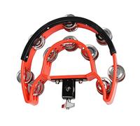 Giwnhvx Half Moon Musical Hand Bell Percussion Instrument Accompaniment Handbell Shaker Percussion Parts Tambourine,Red