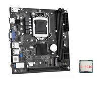 Giwnhvx ITX H61 Desktop Motherboard +I3-3240 CPU LGA 1155 Support Up to 16GB DDR3 1600MHz RAM Slots 100M Network Card PCB