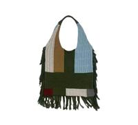 Giwnhvx Knitted Crochet Aesthetic Woman Shoulder Purse Vintage Patchwork Tassel Tote Bag Fashion Design Ladies Handbag D