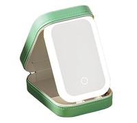 Giwnhvx LED Three-Color Adjustable Makeup Mirror Adjustable Makeup Mirror with Lights Rechargeable Lighted Makeup Mirror,A