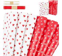 Giwnhvx Love Heart Wrapping Paper Sheets Set of 6,Valentine's Day Wedding Anniversary Present,70cm x 50cm