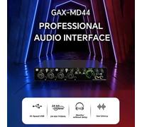 Giwnhvx -MD44 Professional Microphone Sound Card 24Bit 192KHz 4 Way Audio Interface for Podcast Recording Music Instrument Easy Install Easy to Use -A