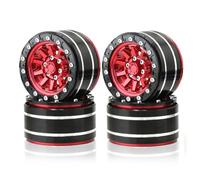 Giwnhvx Metal 1.9Inch Beadlock Wheel Rim Outer Diameter 55mm for RC 1/10 12mm Hex Crawler Car Axial SCX10 90047 CC01 TRX4,Red 4Piece Parts Accessories
