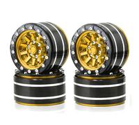 Giwnhvx Metal 1.9Inch Beadlock Wheel Rim Outer Diameter 55mm for RC 1/10 12mm Hex Crawler Car Axial SCX10 90047 CC01 TRX4,Gold 4Piece Replacement Parts Accessories