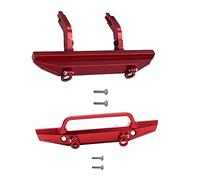 Giwnhvx Metal Front Rear Bumper for 1/18 RC Crawler Car TRX4-M TRX4M Upgrade Parts,Red