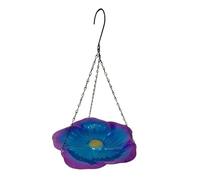 Giwnhvx Metal Hanging Bird Bath Tray for Outdoors Garden Decor Hanging Bowl Bird Water Feeder Flower Design Plate Bird Feeder