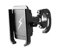 Giwnhvx Motorcycle Phone Mount Metal Aluminum Handlebar Holder 360° Adjustable Compatible with 4-6.8 Inches Mobile Phone (Black)