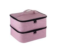 Giwnhvx Nail Polish Organizer Nail Polish Storage Bag Portable Nail Polish Holder Holds 30 Bottles and Nail Dryer Lamp, Pink 25x20x19cm
