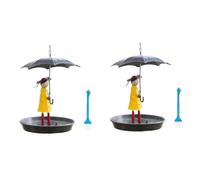 Giwnhvx Outdoor Hanging Bird Feeder Set with Metal Chain and Umbrella Girl Shape, Feeder with Brush