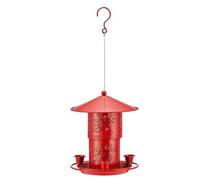 Giwnhvx Outdoor Hanging Metal Double Layer Bird Feeder Bird Water Feeder Anti-Squirrel