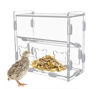 Giwnhvx Parrot Feeder Box Acrylic Feeding Container No-Mess Multihole Food Box Clear Bird Food Dispenser Box for Finches Parrots