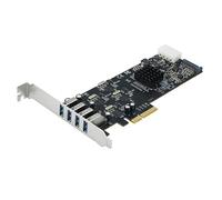 Giwnhvx PCIe 4 Ports USB3.0 Expansion Card 20G PCI-E to 4 Channels USB 3.0 Riser Card PCI Express Adapter Card