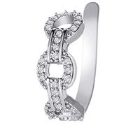 Giwnhvx Personality Chain Lock Earrings for Woman Copper Inlaid Without Piercing Ear Bone Clip Earrings, Silver-Colour