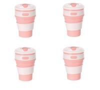 Giwnhvx Pink Silicone Foldable Travel Cup-Camping Cup, Foldable Water Cup, Adult Drinking Cup with Lid,
