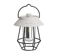 Giwnhvx Portable Retro Camping Lantern Rechargeable Metal Handle Flashlight White