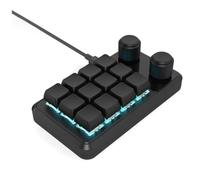 Giwnhvx Programming Macro Custom Wired Keyboard RGB 12 Key Copy Paste Button Mini Gaming Keypad Hotswap Macropad Black